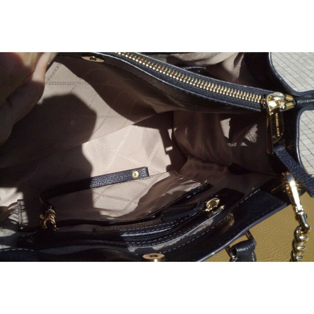 MICHAEL KORS Bag Alessa Medium Satchel Crossbody Pebbled Leather Admiral Blue - Picture 6 of 12